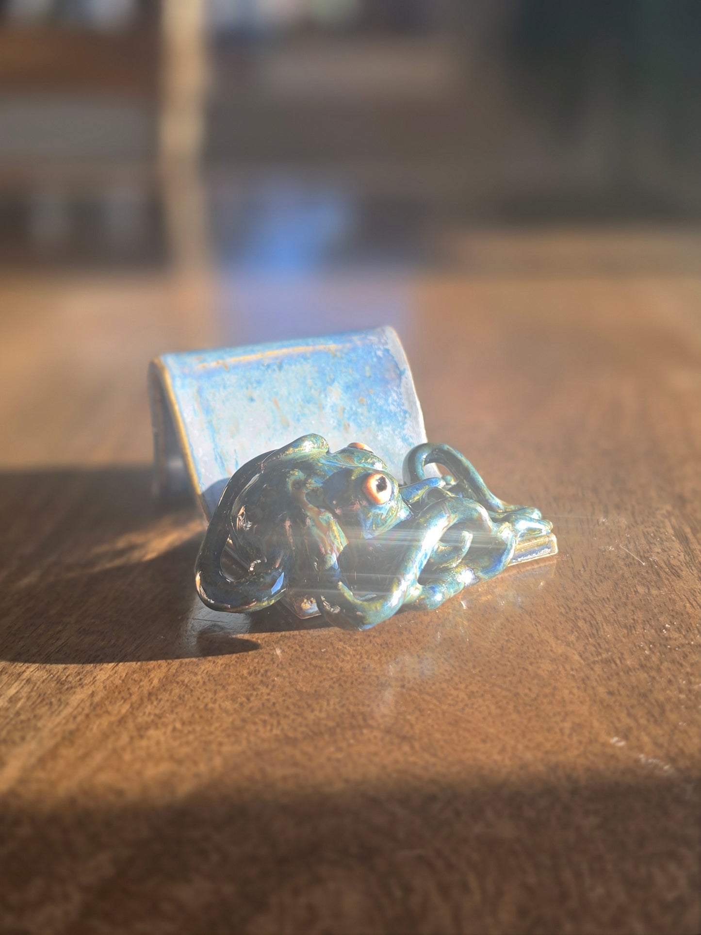 The Desk Kraken: Sculpted Nautical Business Card Caddy