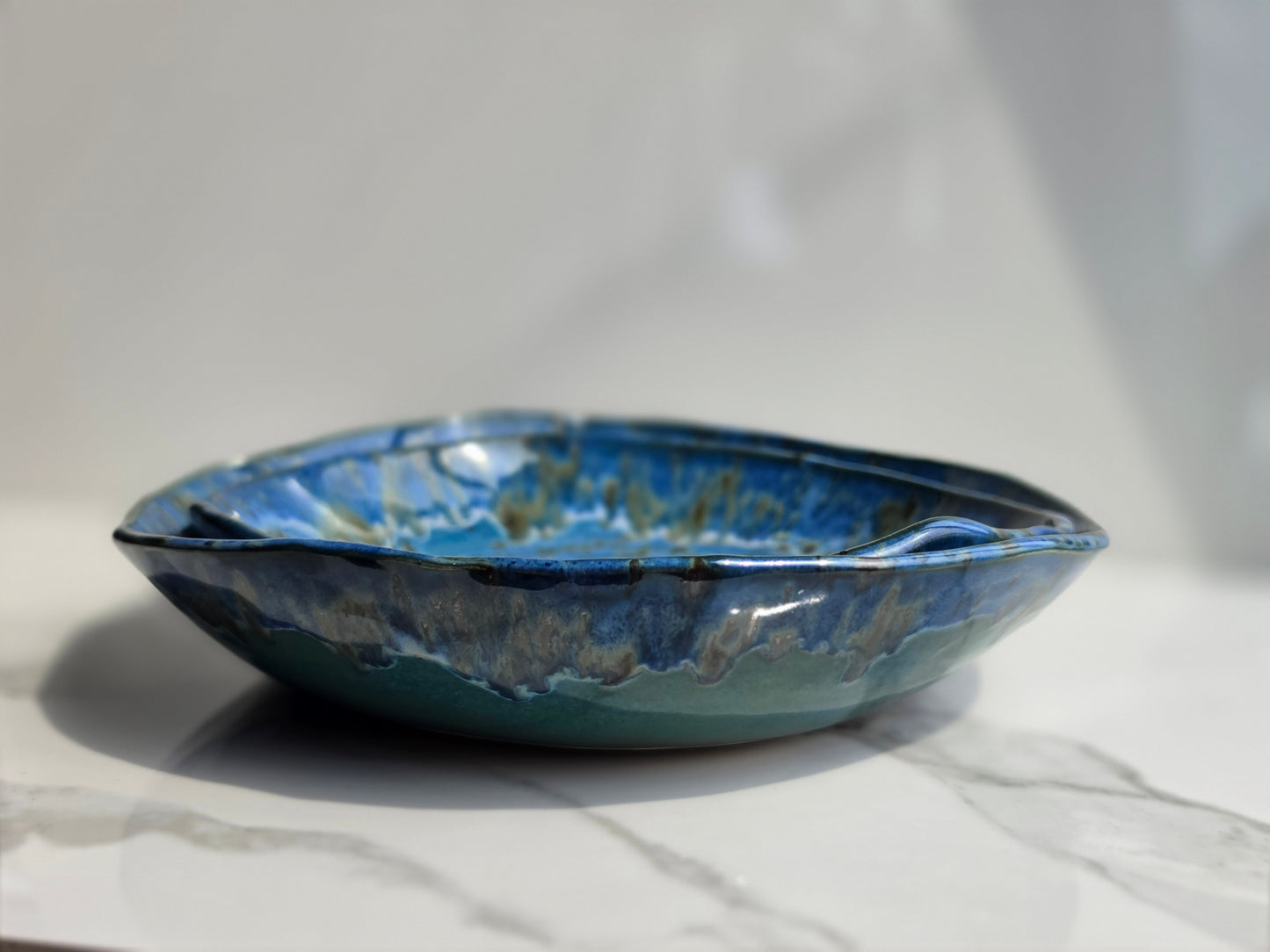 Handmade Blue Ceramic Bowls - Set of 2