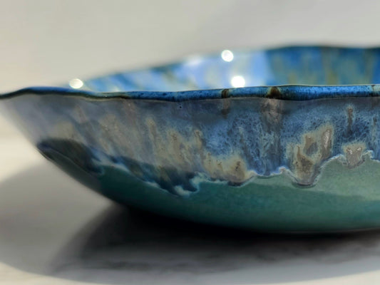 Handmade Blue Ceramic Bowls - Set of 2