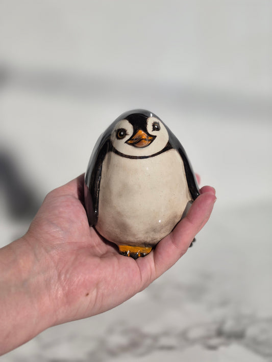 Ceramic Penguin Keepsake Holder & Desk Companion