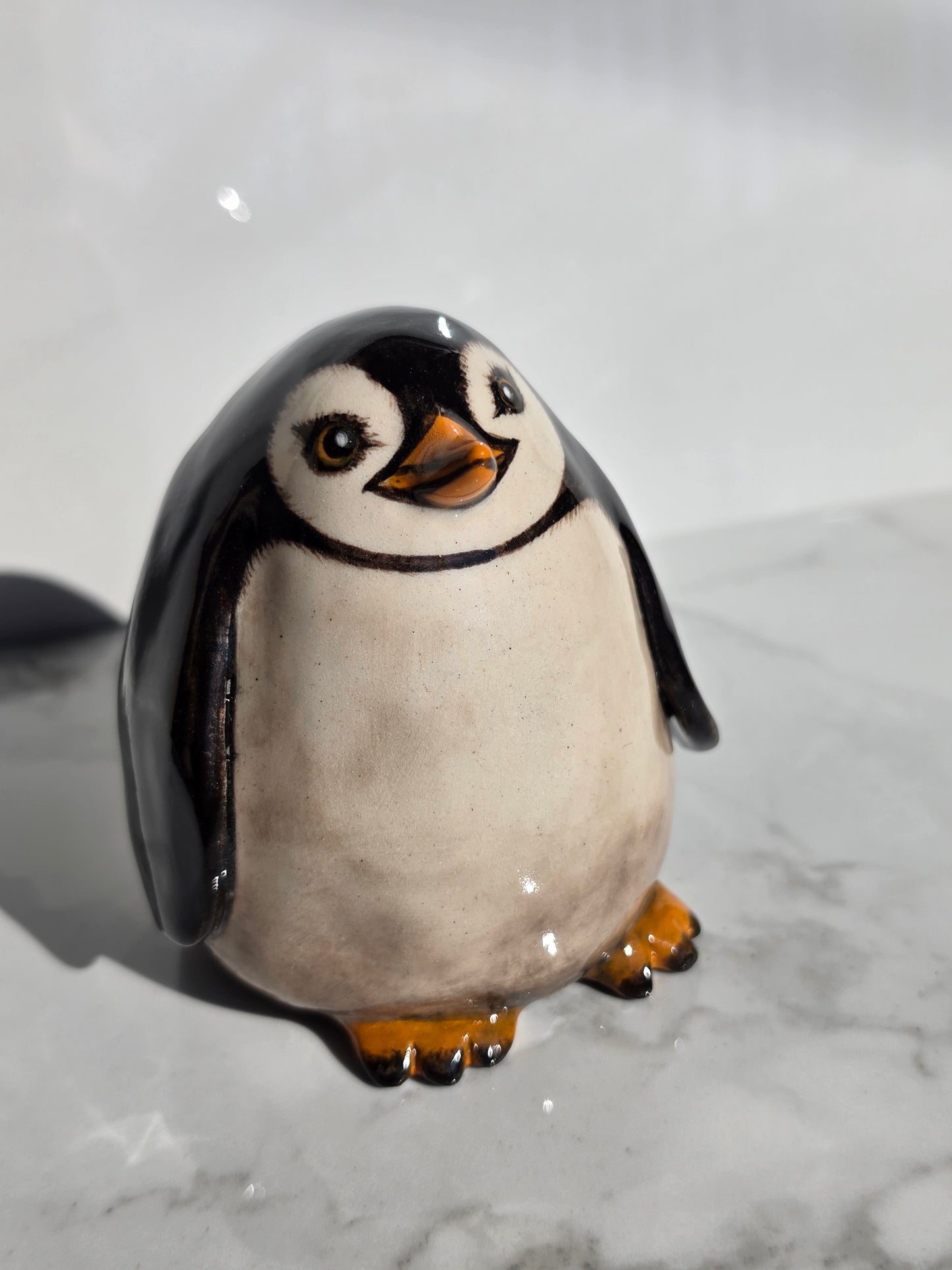 Ceramic Penguin Keepsake Holder & Desk Companion