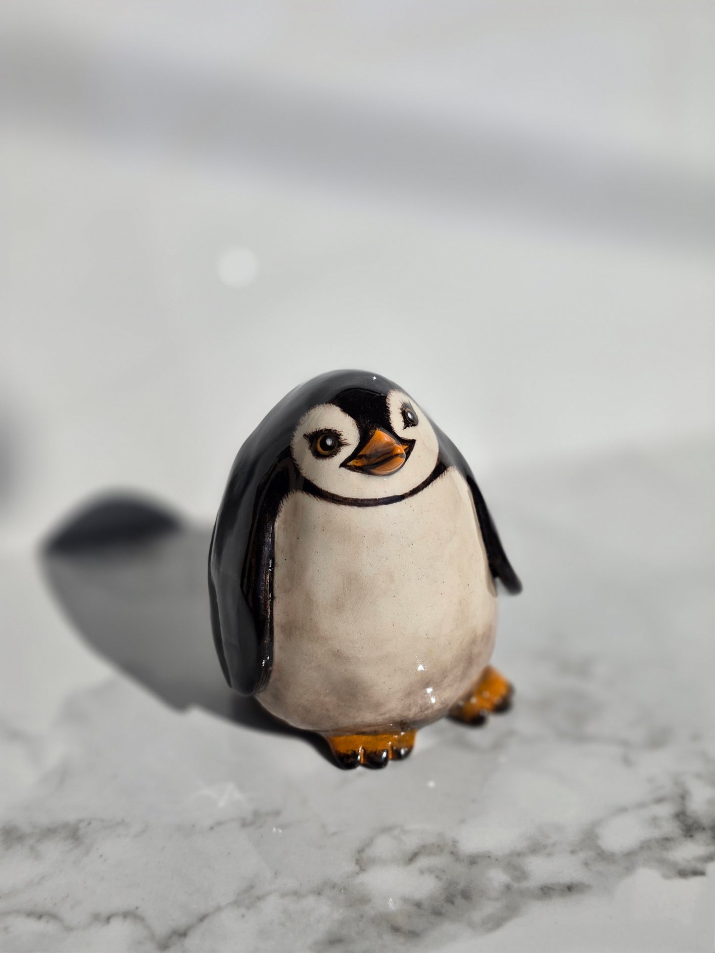 Ceramic Penguin Keepsake Holder & Desk Companion