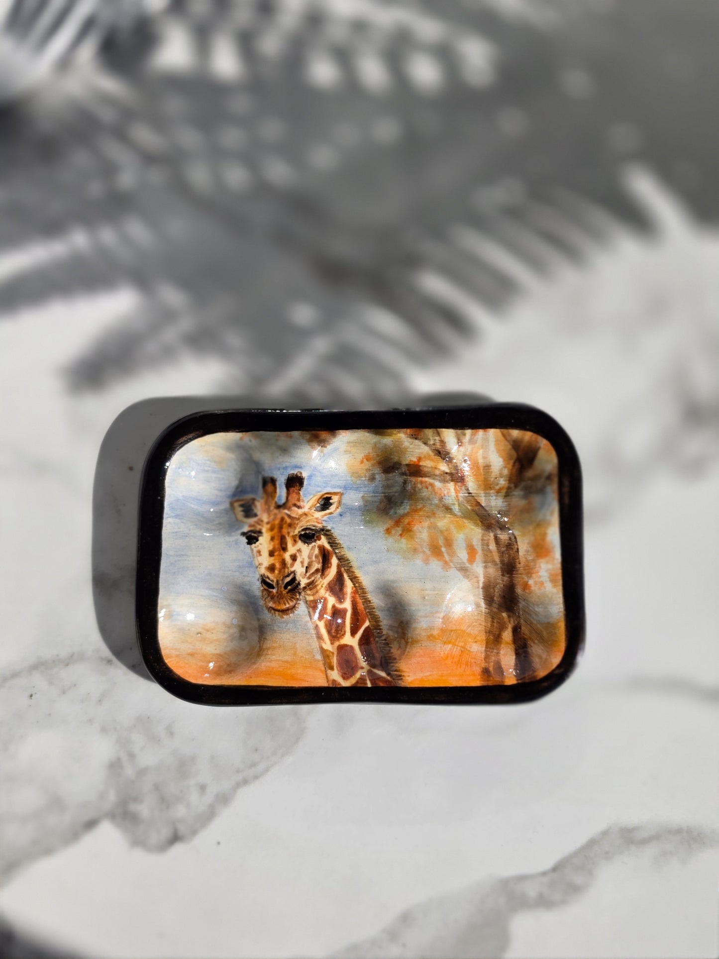 Hand-Painted Giraffe Ceramic Paint Palette