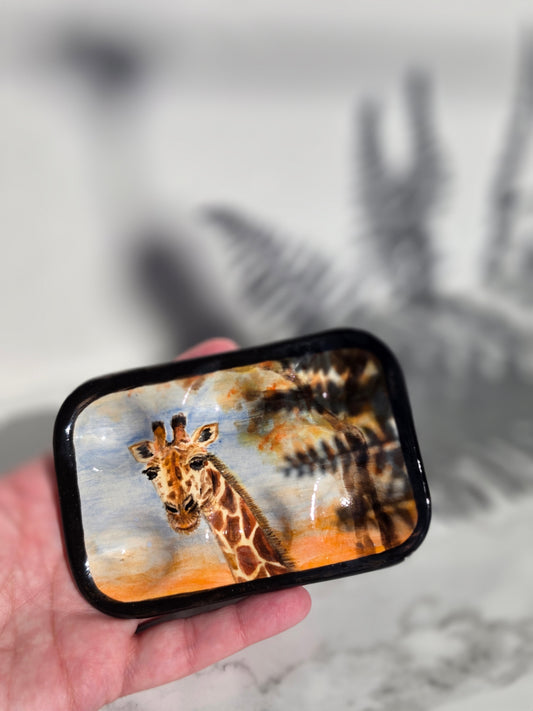 Hand-Painted Giraffe Ceramic Paint Palette