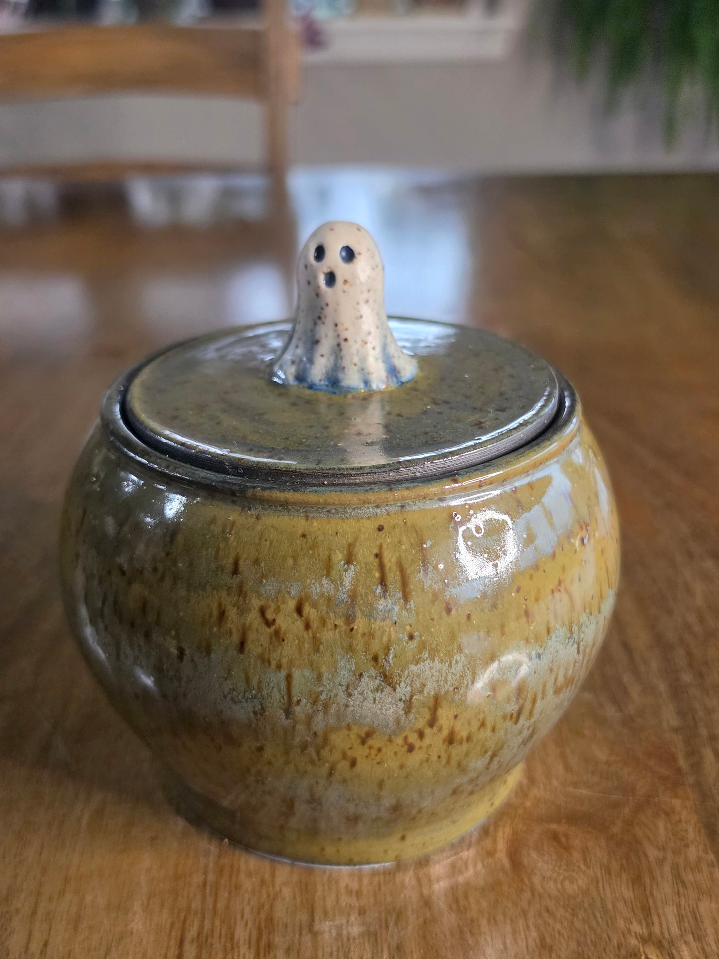 Speckled Ceramic Ghost Jar
