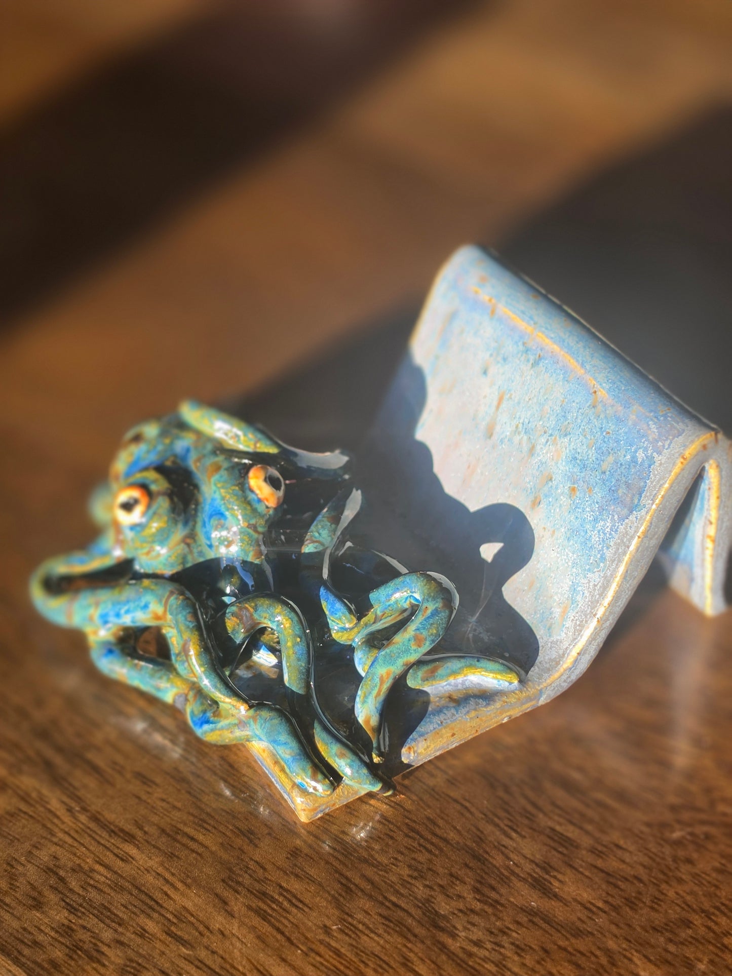 The Desk Kraken: Sculpted Nautical Business Card Caddy