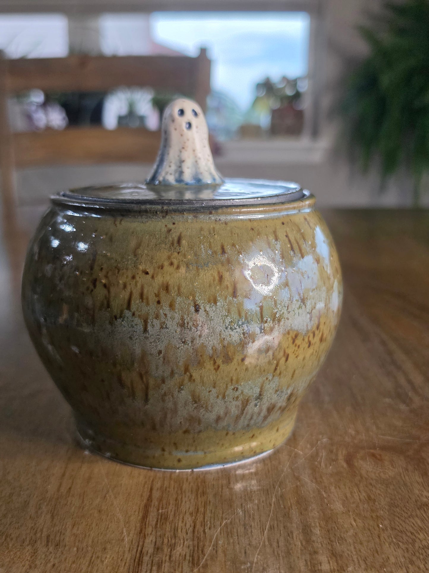 Speckled Ceramic Ghost Jar