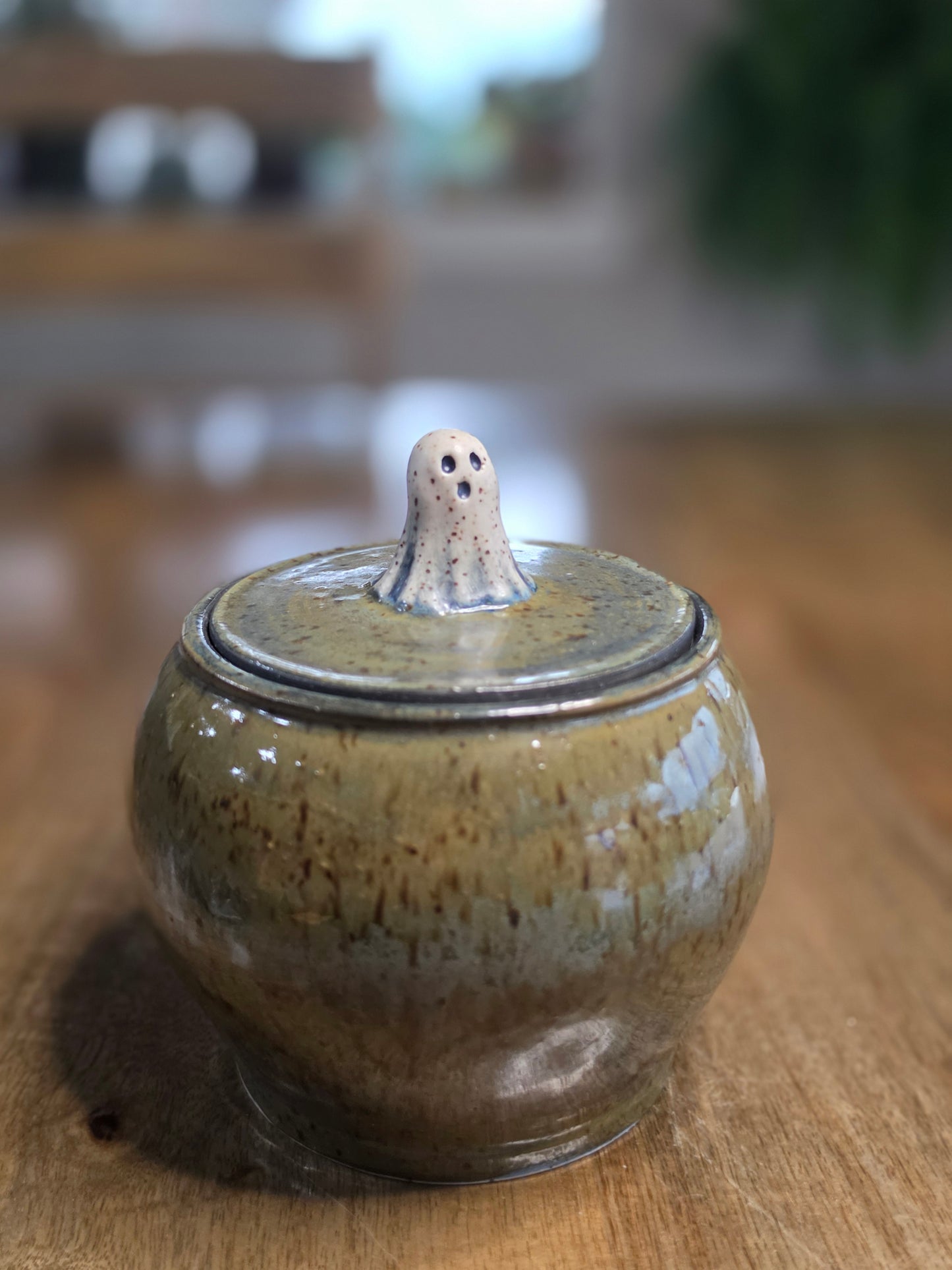 Speckled Ceramic Ghost Jar