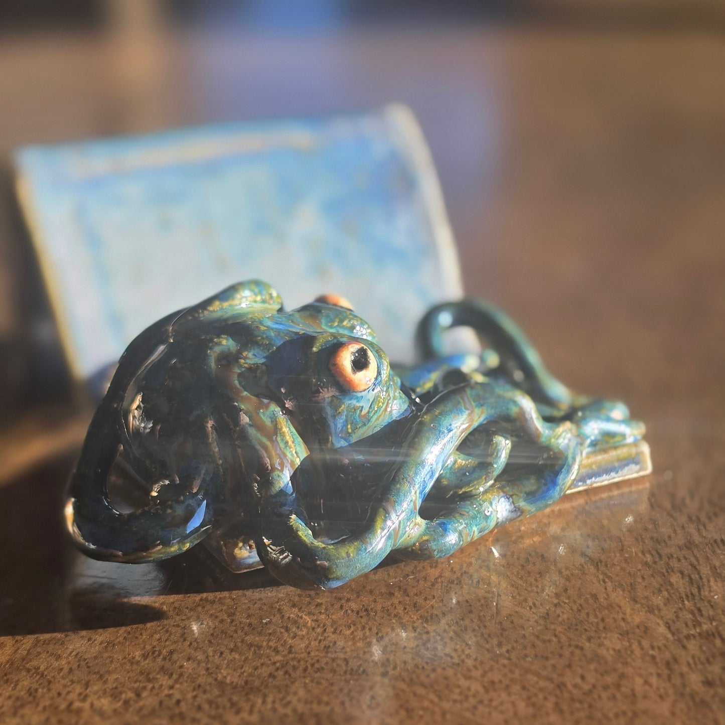 The Desk Kraken: Sculpted Nautical Business Card Caddy