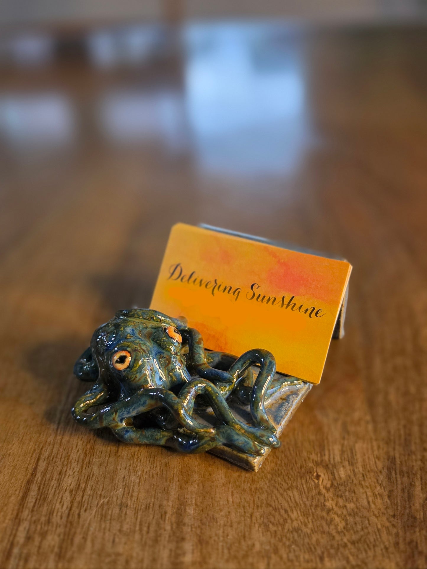 The Desk Kraken: Sculpted Nautical Business Card Caddy