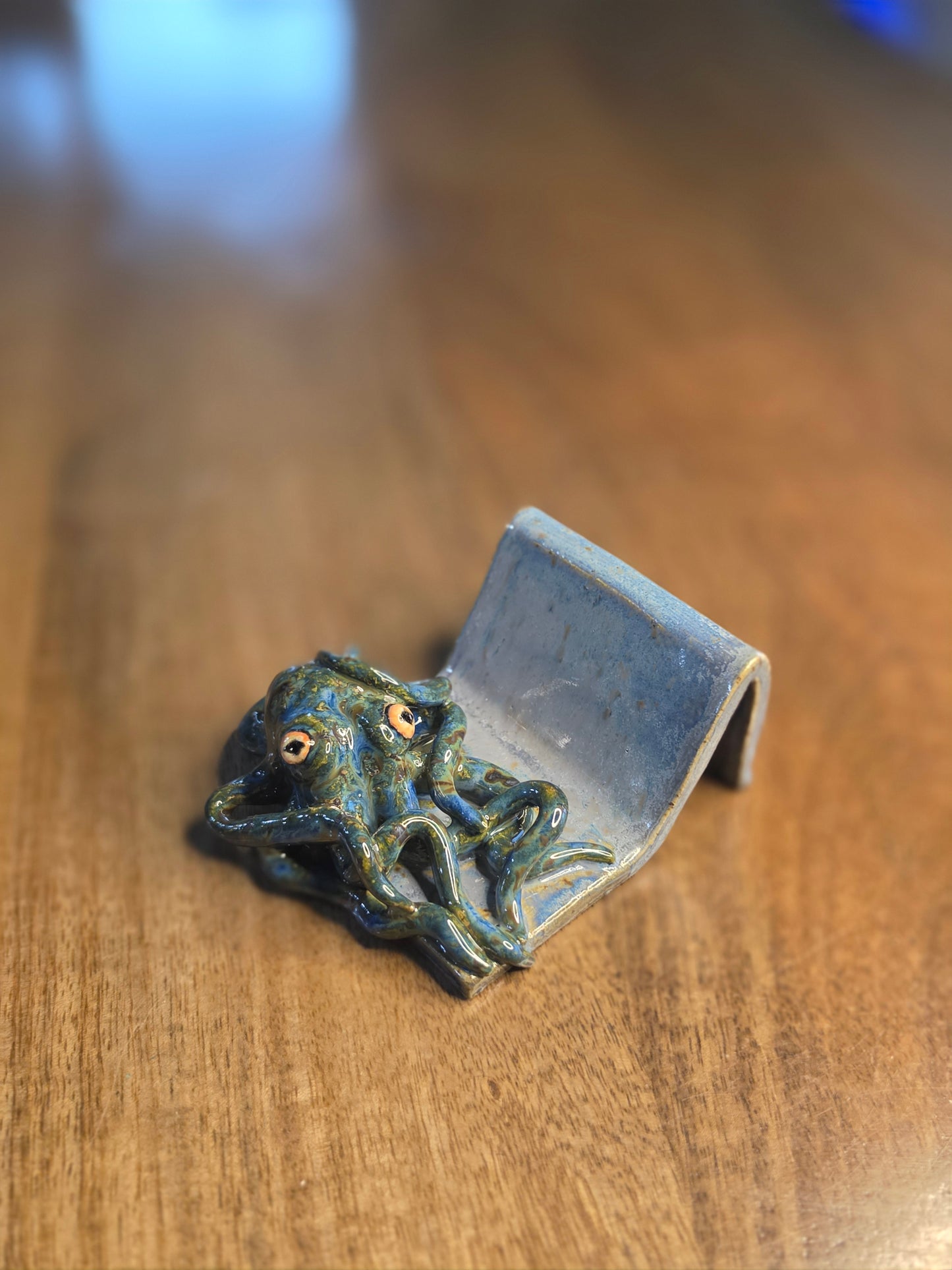 The Desk Kraken: Sculpted Nautical Business Card Caddy