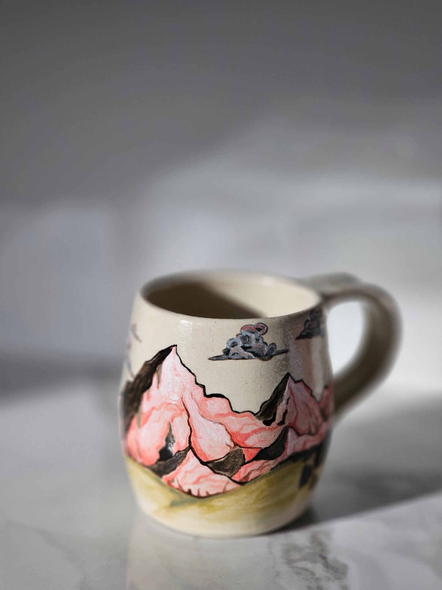 Wanderlust Mountain Range Handmade Coffee Cup