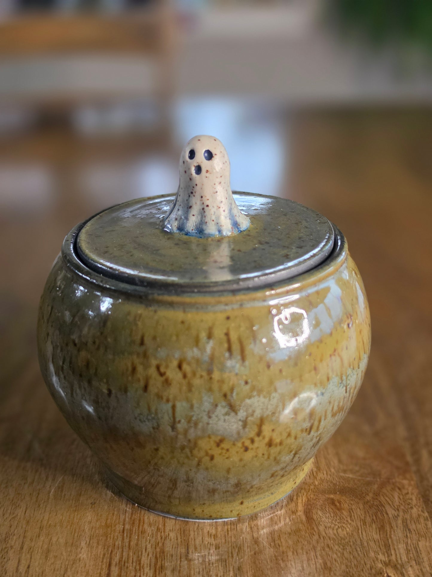 Speckled Ceramic Ghost Jar