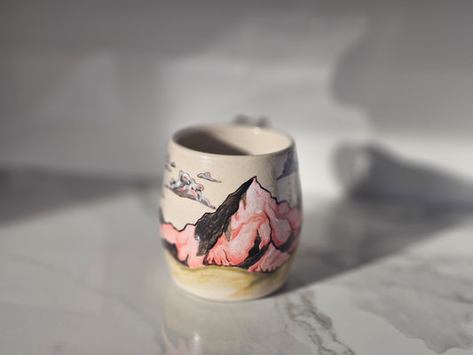 Wanderlust Mountain Range Handmade Coffee Cup