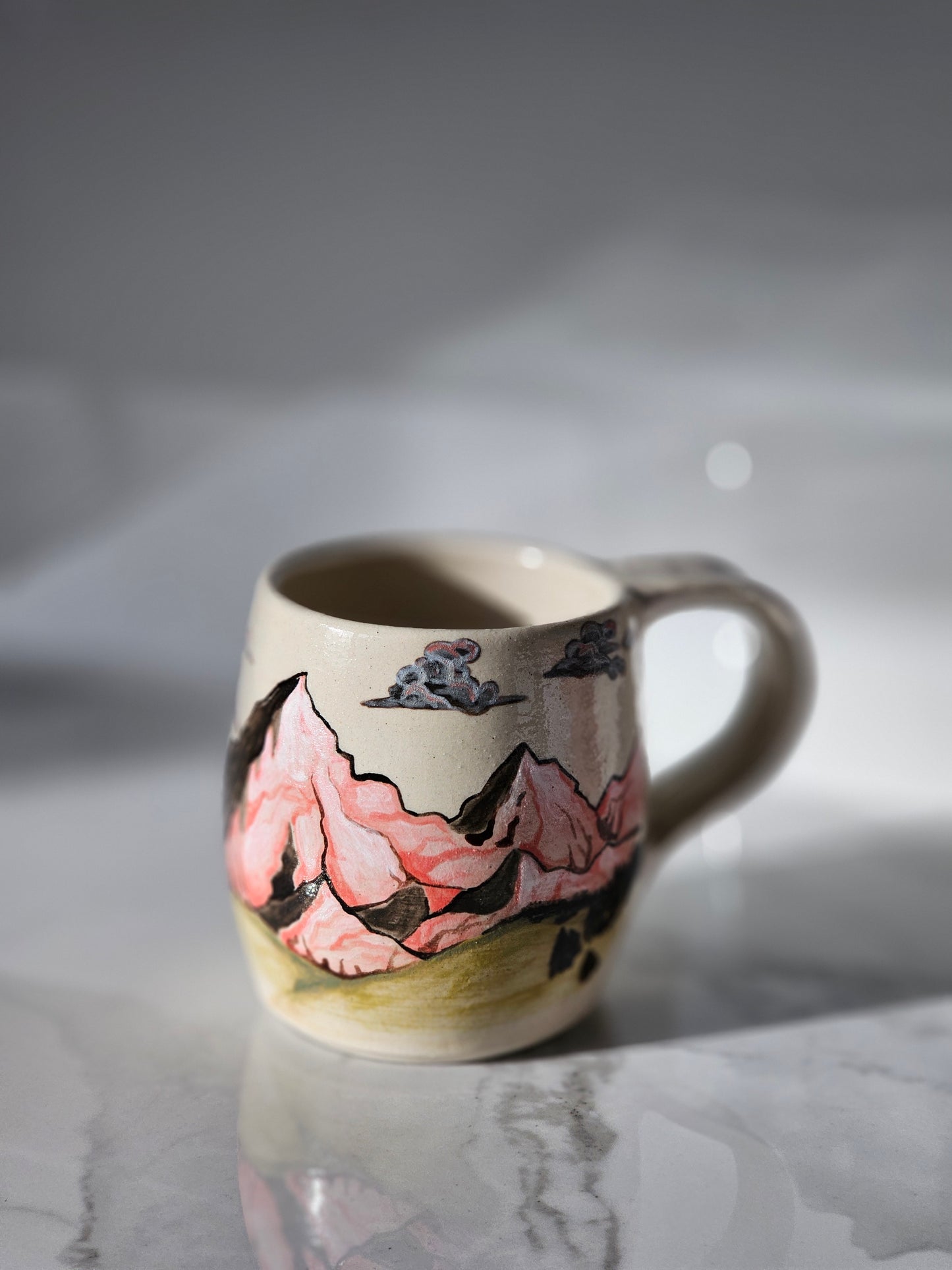 Wanderlust Mountain Range Handmade Coffee Cup