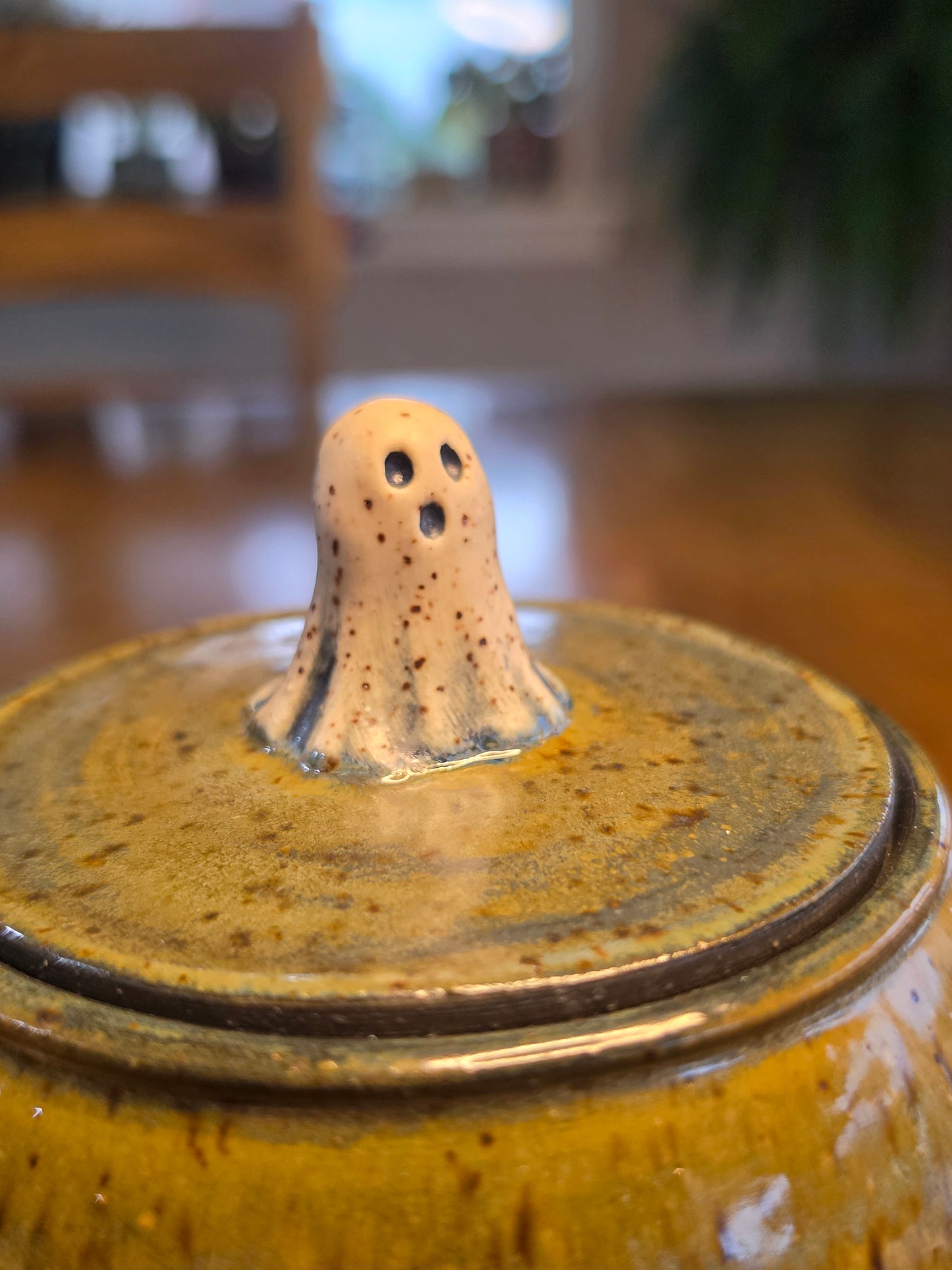 Speckled Ceramic Ghost Jar