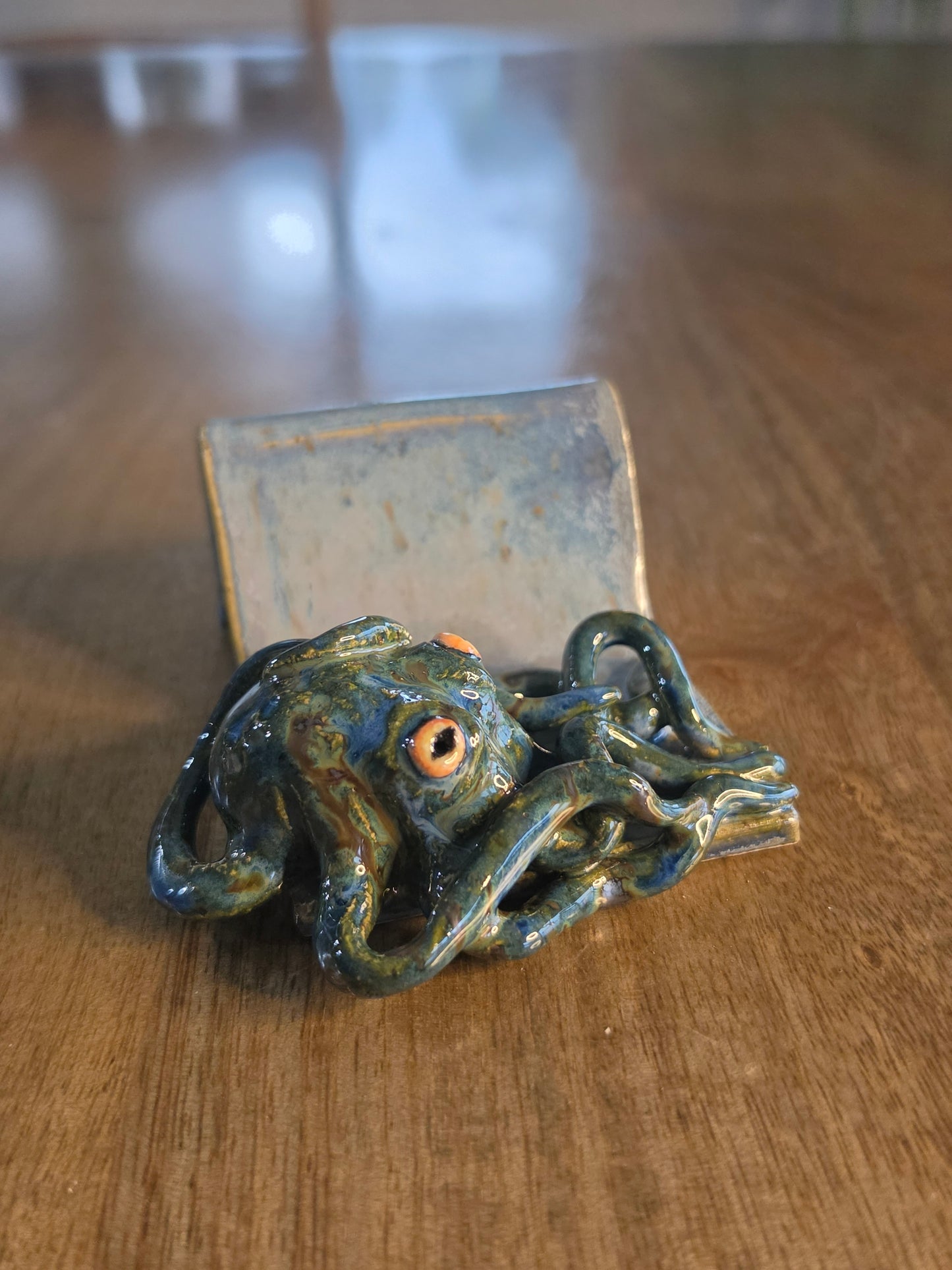 The Desk Kraken: Sculpted Nautical Business Card Caddy