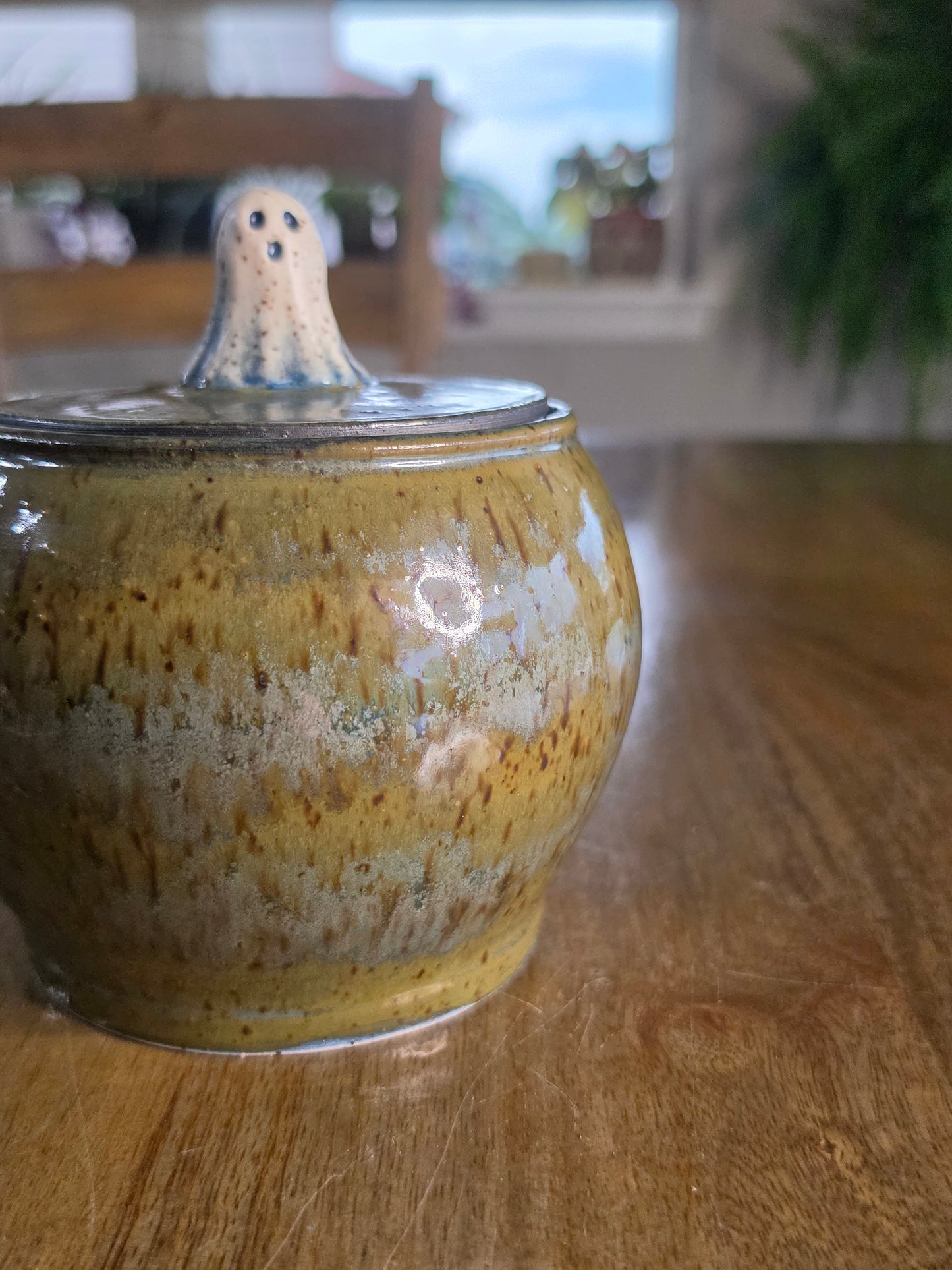Speckled Ceramic Ghost Jar