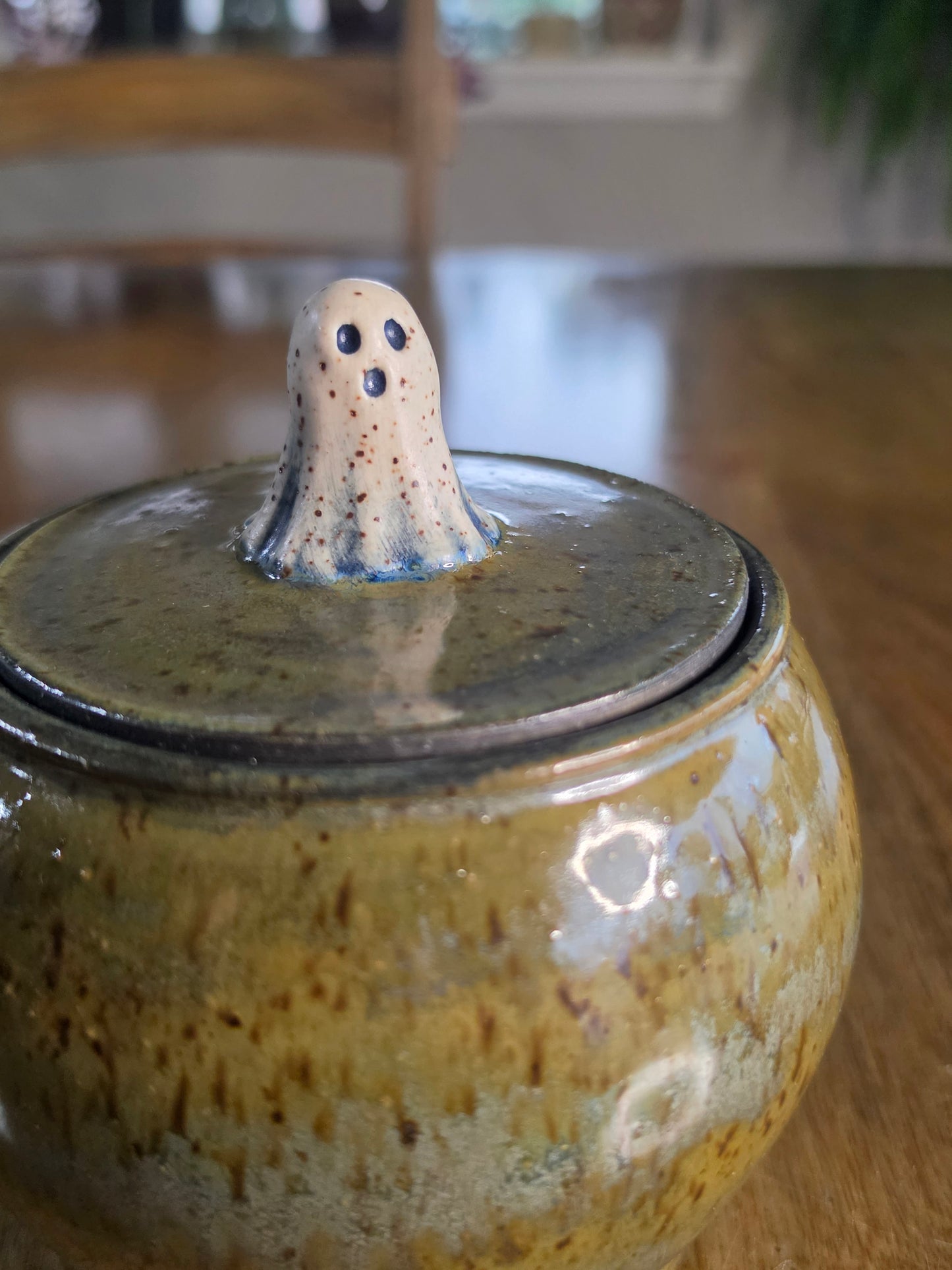 Speckled Ceramic Ghost Jar