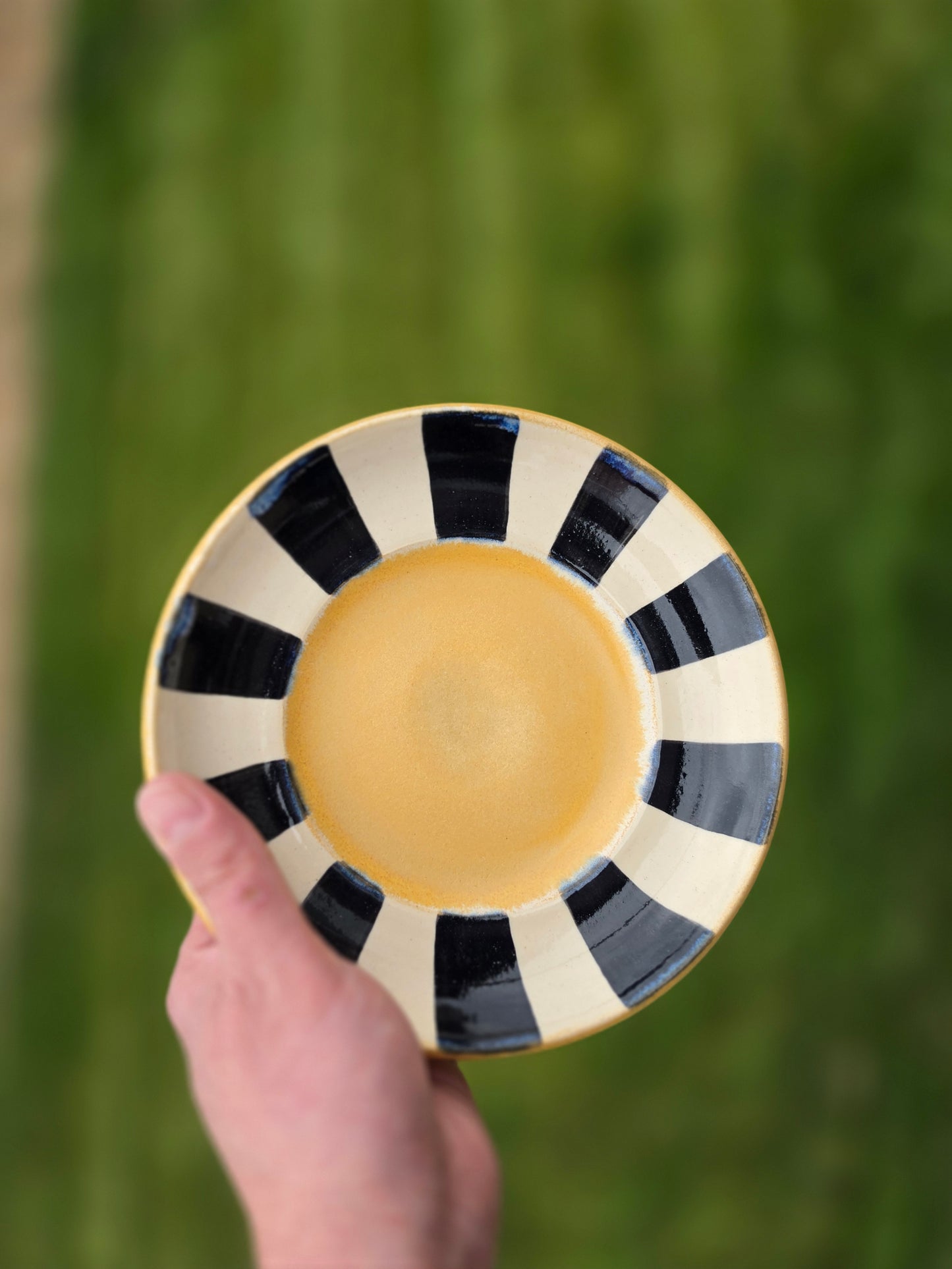 Handmade Whimsical Striped Coffee Cup Trio